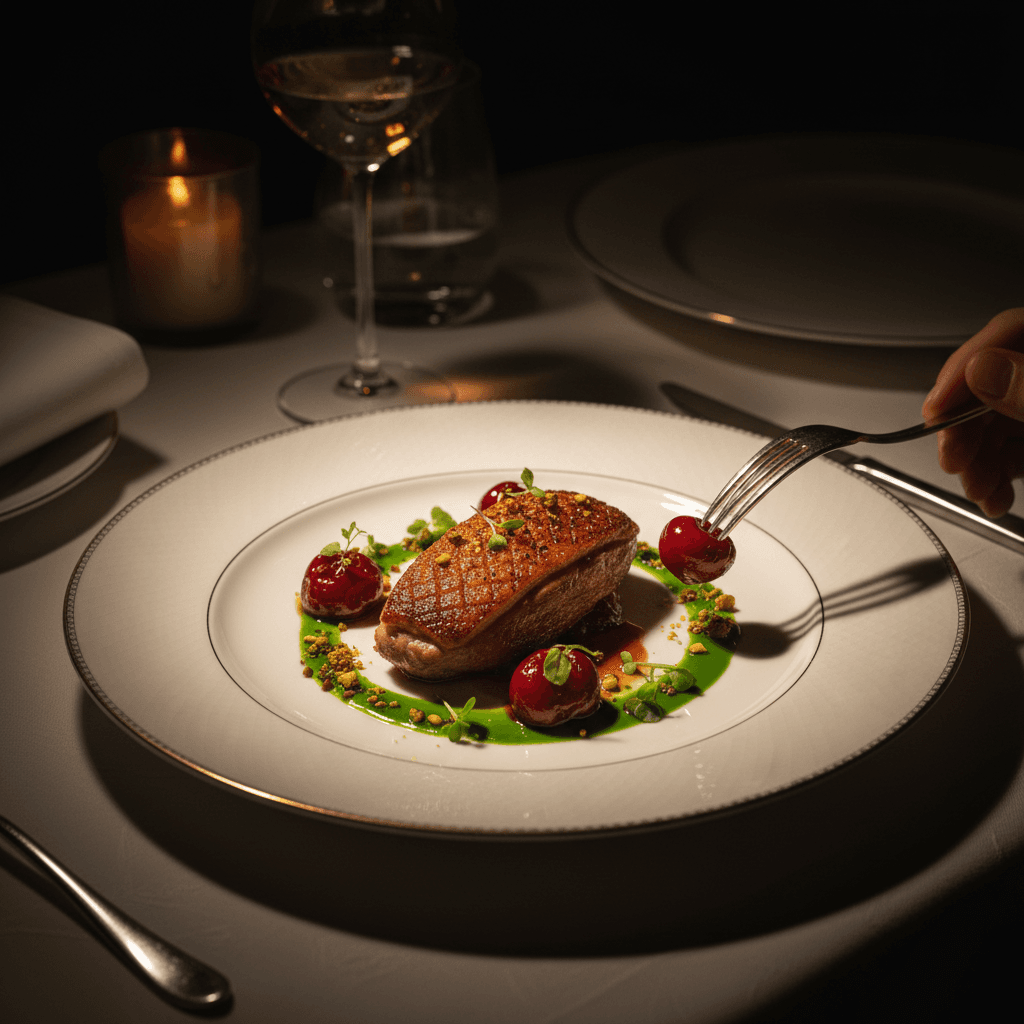 Gourmet fine dining plated course