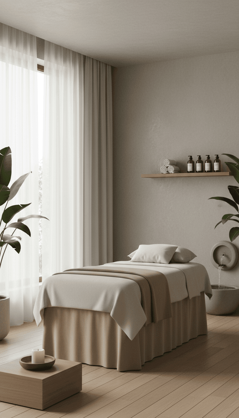 Serene spa setting with stones and wellness elements