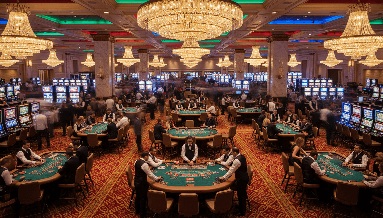Active gaming floor with slot machines
