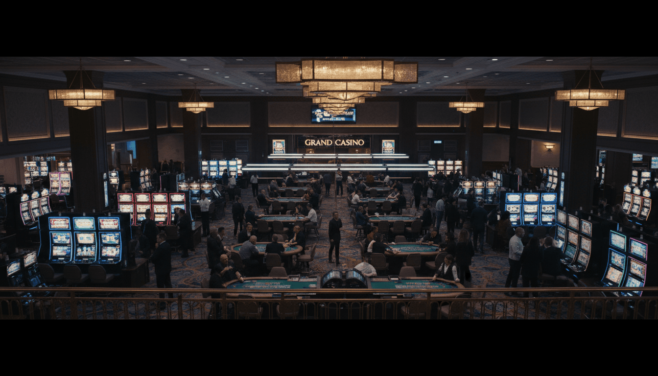 Active gaming floor with slot machines and table games